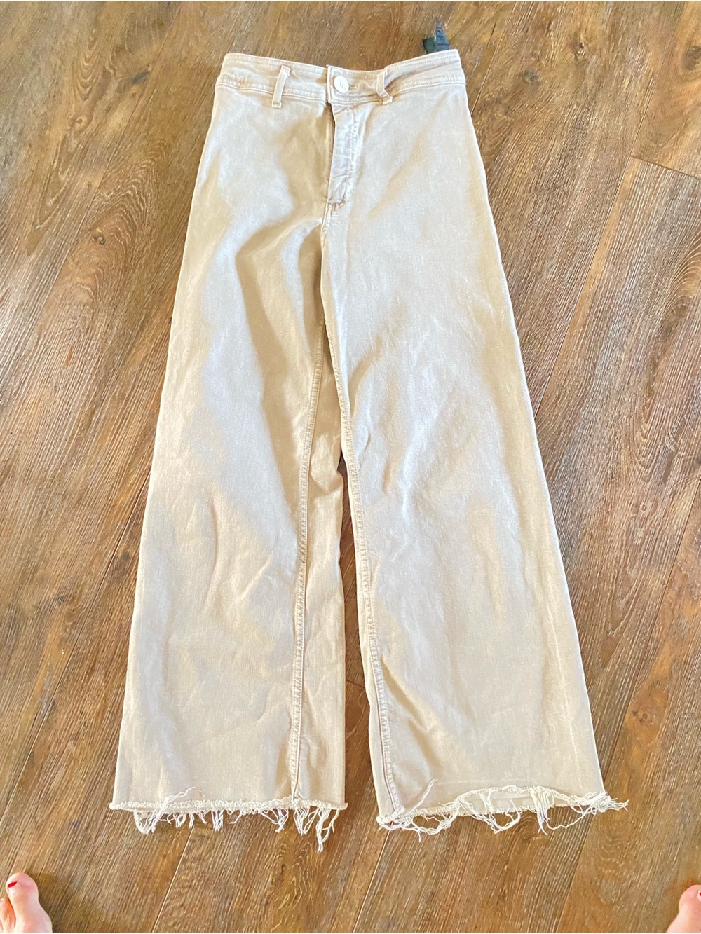 Zara Beige High-Waist Wide Leg demin